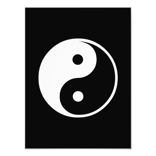 Yin Yang Black and White Illustration Template Fotodruck (Vorne)