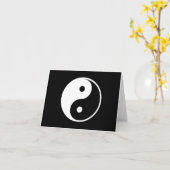 Yin Yang Black and White Illustration Template Karte (Gelbe Blume)