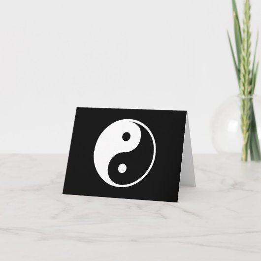 Yin Yang Black and White Illustration Template Karte (Vorderseite)