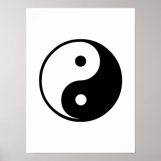 Yin Yang Black and White Illustration Template Poster (Vorne)