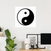 Yin Yang Black and White Illustration Template Poster (Heimbüro)
