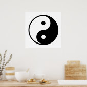 Yin Yang Black and White Illustration Template Poster (Küche)