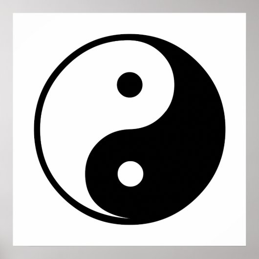 Yin Yang Black and White Illustration Template Poster (Vorne)