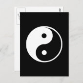 Yin Yang Black and White Illustration Template Postkarte (Vorne/Hinten)