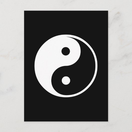 Yin Yang Black and White Illustration Template Postkarte (Vorderseite)
