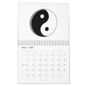Yin Yang Black and White Symbol Kalender (Mär 2027)