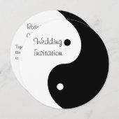 Yin Yang Black and White Wedding Einladung (Vorne/Hinten)