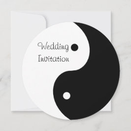 Yin Yang Black and White Wedding Einladung