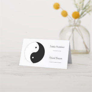 Yin Yang Black and White Wedding Platzkarte