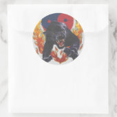 Yin & Yang Black Panther Runder Aufkleber (Tasche)