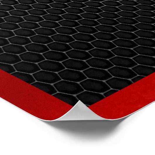 YIN YANG BLACK RED 3D POSTER (Ecke)