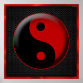 YIN YANG BLACK RED 3D POSTER (Vorne)