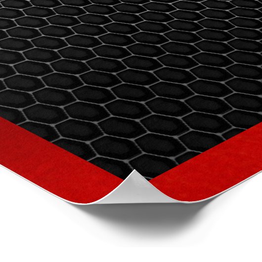 YIN YANG BLACK RED 3D POSTER (Ecke)