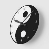 Yin Yang Black und White Symbol Clock Runde Wanduhr (Winkel)