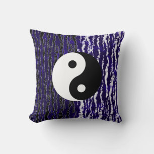 Yin Yang Blau Ruhe Zen Energie Kissen