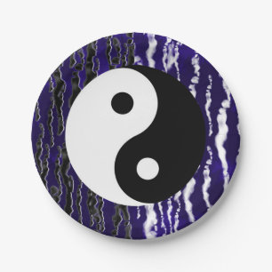 Yin Yang Blau Ruhe Zen Energie Party Pappteller