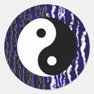 Yin Yang Blaue Ruhe Zen Energie Chi Party Runder Aufkleber
