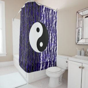 Yin Yang Blaue Ruhe Zen Energie Duschvorhang