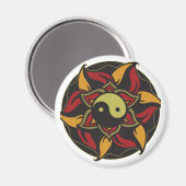 Yin Yang Blooming Lotus Magnet (Vorderseite/Rückseite)