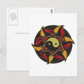 Yin Yang Blooming Lotus Postkarte (Vorne/Hinten)