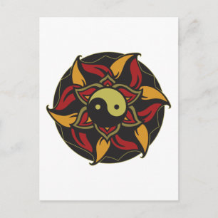 Yin Yang Blooming Lotus Postkarte