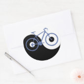 Yin Yang Blue Bicycle Runder Aufkleber (Umschlag)