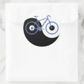 Yin Yang Blue Bicycle Runder Aufkleber (Tasche)