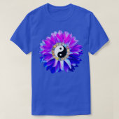 Yin Yang Blue Dahlia Flower T-Shirt (Design vorne)