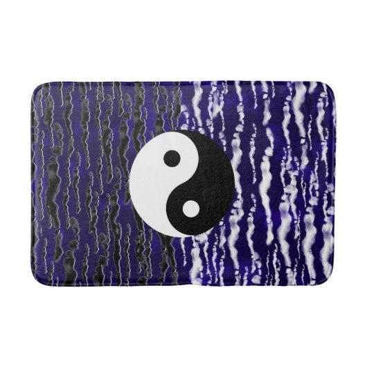 Yin Yang Blue Tranquility Zen Energy Badematte (Vorderseite)