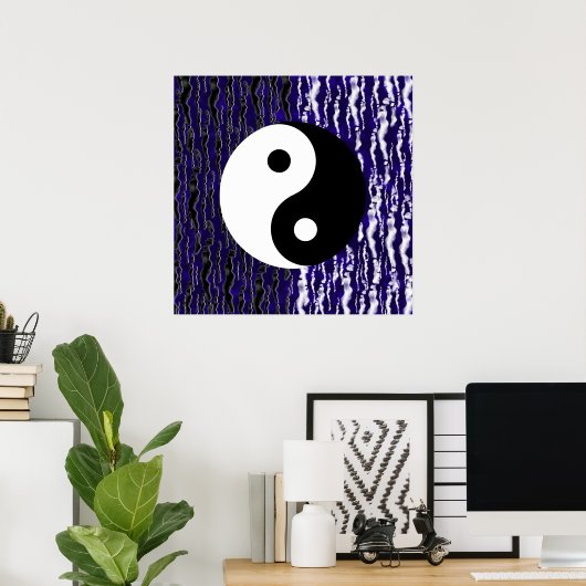 Yin Yang Blue Tranquility Zen Energy Poster (Heimbüro)