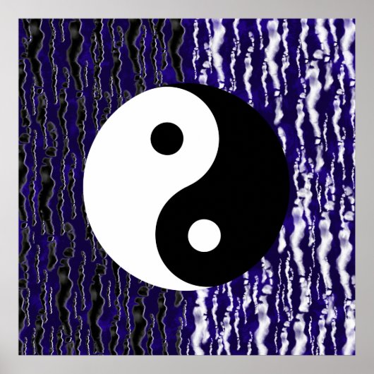 Yin Yang Blue Tranquility Zen Energy Poster (Vorne)