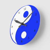 Yin Yang Blue und White Symbol Clock Runde Wanduhr (Winkel)