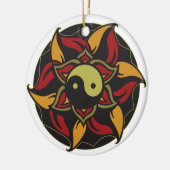 Yin Yang blühendes Lotus Keramik Ornament (Links)