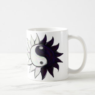 Yin-Yang Blume mit Zitat auf Tasse
