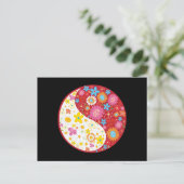 Yin Yang Blume Postcard Postkarte (Stehend Vorderseite)