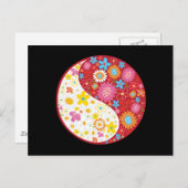 Yin Yang Blume Postcard Postkarte (Vorne/Hinten)