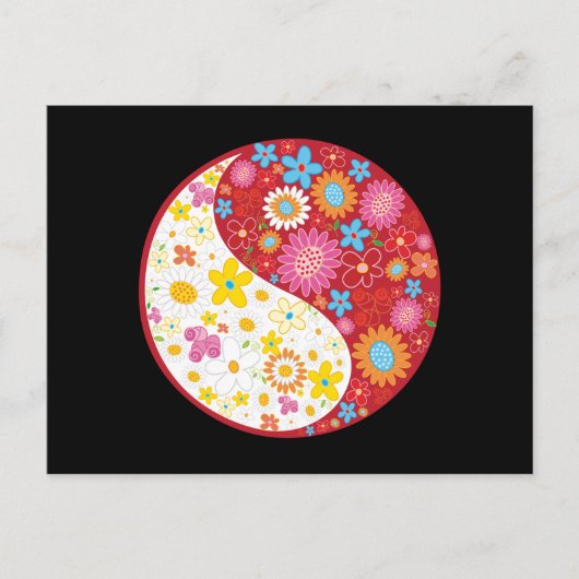 Yin Yang Blume Postcard Postkarte (Vorderseite)