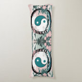 Yin Yang, Blumenrosa-Käfig Aquamarin Seitenschläferkissen (Vorderseite Vertikal)