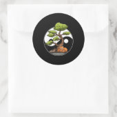 Yin Yang Bonsai Tao Taoismus Spiritual Zen Meditat Runder Aufkleber (Tasche)