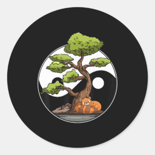 Yin Yang Bonsai Tao Taoismus Spirituosen Meditat Runder Aufkleber