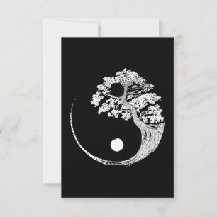 Yin Yang Bonsai Tree Japanisch Buddhist Zen RSVP Karte