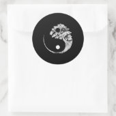 Yin Yang Bonsai Tree Japanisch Buddhist Zen Runder Aufkleber (Tasche)