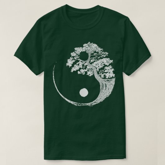 Yin Yang Bonsai Tree Japanisch Buddhist Zen T-Shirt (Design vorne)