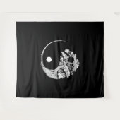 Yin Yang Bonsai Tree Japanischer Buddhist Zen Wandteppich (Vorderseite (Horizontal))