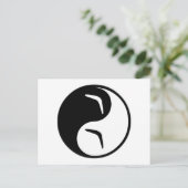 Yin Yang Boomerang Postkarte (Stehend Vorderseite)