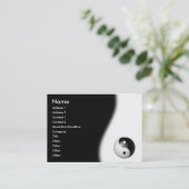 Yin-Yang Business Card Visitenkarte (Stehend Vorderseite)