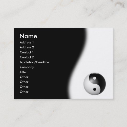 Yin-Yang Business Card Visitenkarte (Vorderseite)