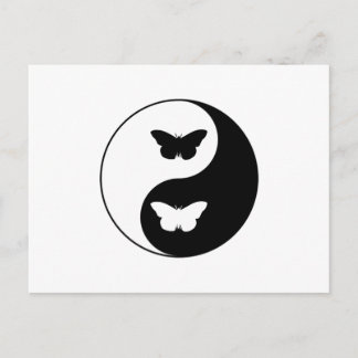Yin Yang Butterfly Postkarte