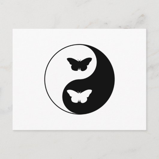 Yin Yang Butterfly Postkarte (Vorderseite)
