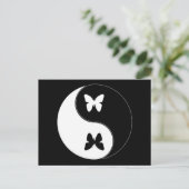 Yin Yang Butterfly Postkarte (Stehend Vorderseite)